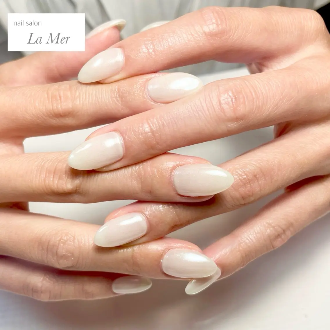 ネイル ジェルネイル ワンカラーネイル シンプルネイル ホワイト ハンドネイル nailsalon La Merのネイルデザイン