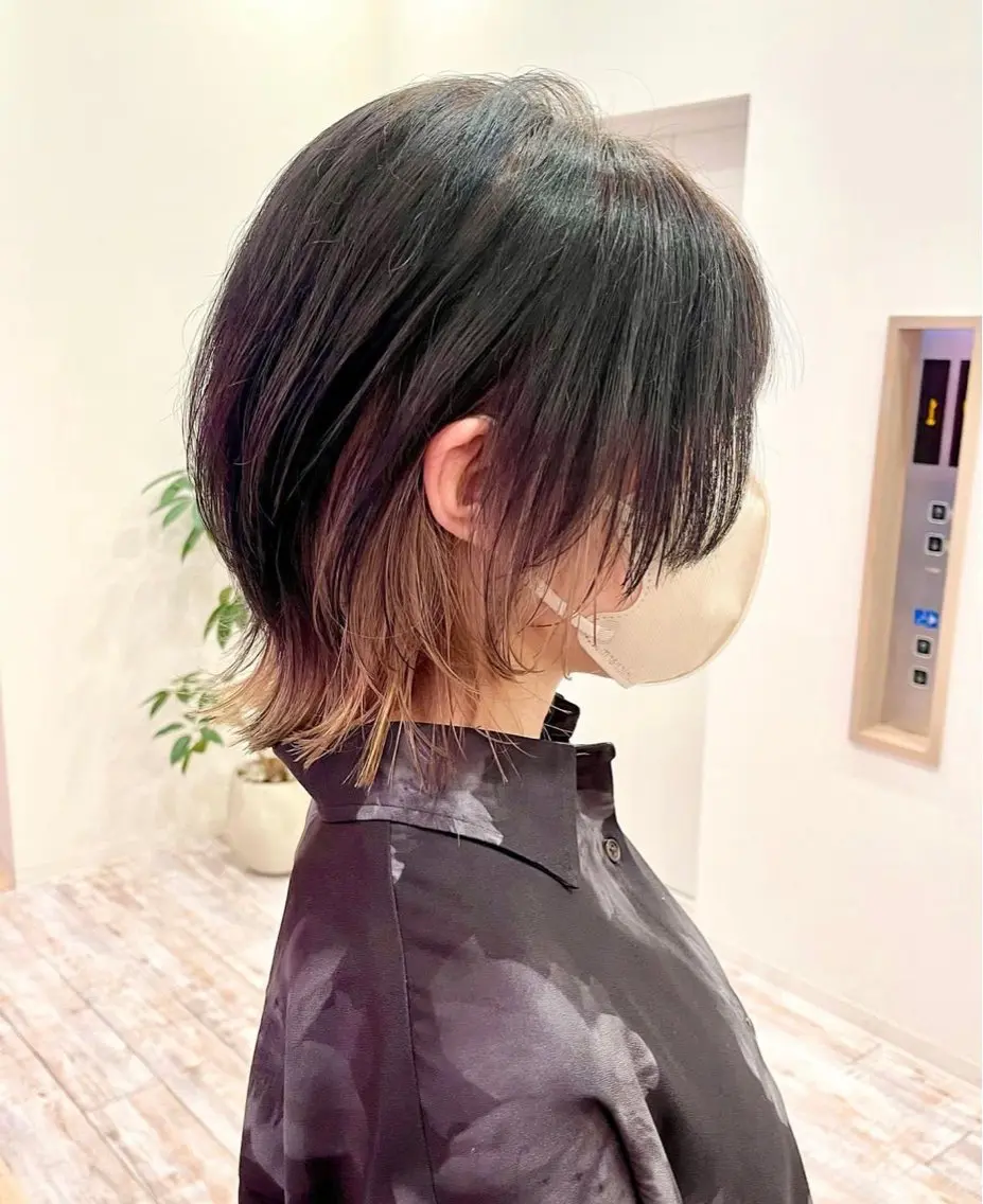 ショート ウルフカット 大阪ウルフカット 🐺デザインカラーのヘアスタイル