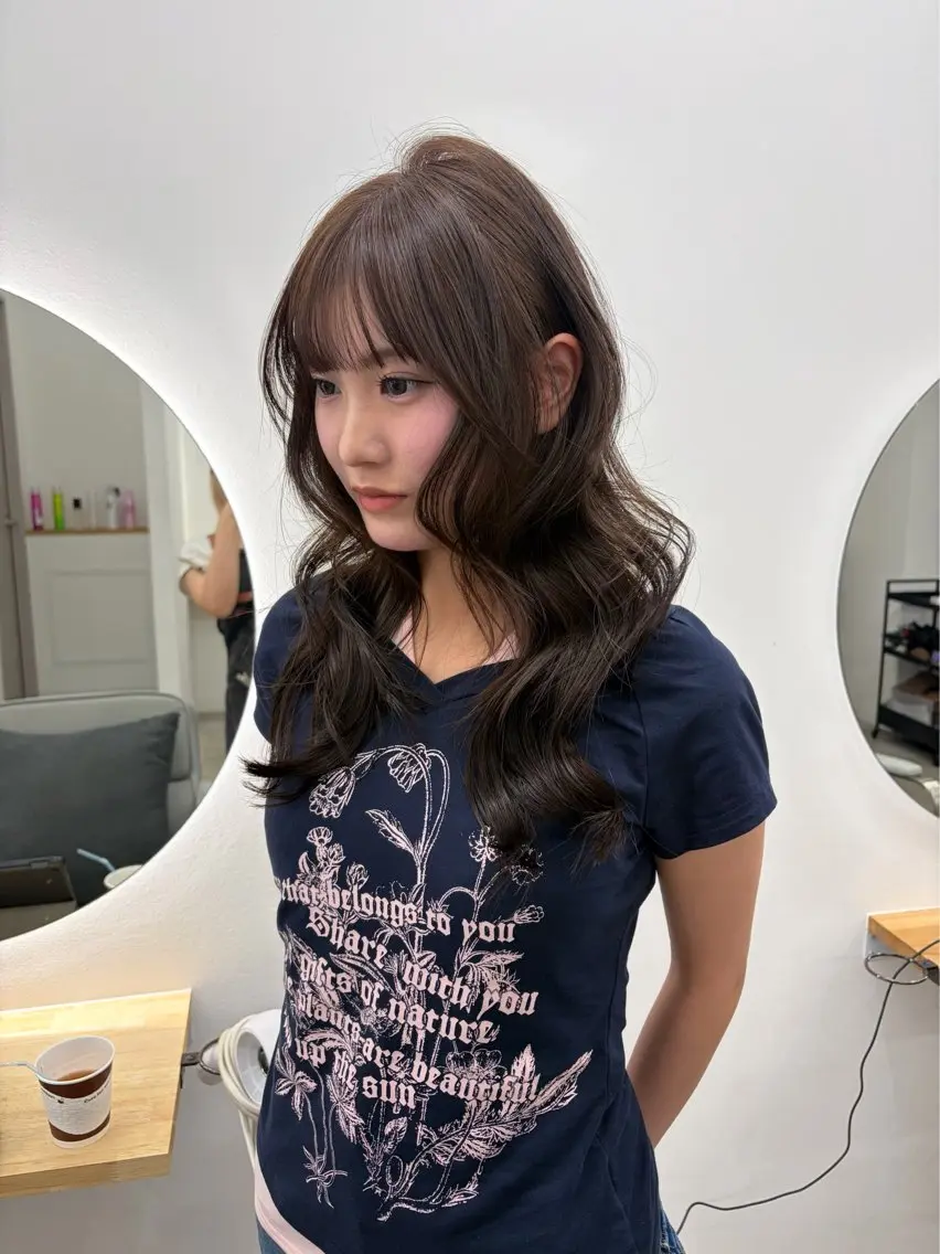 ロング カット ヘアカラー トリートメント ベージュ⟡˖レイヤー ˖ ࣪⊹あずきのヘアスタイル