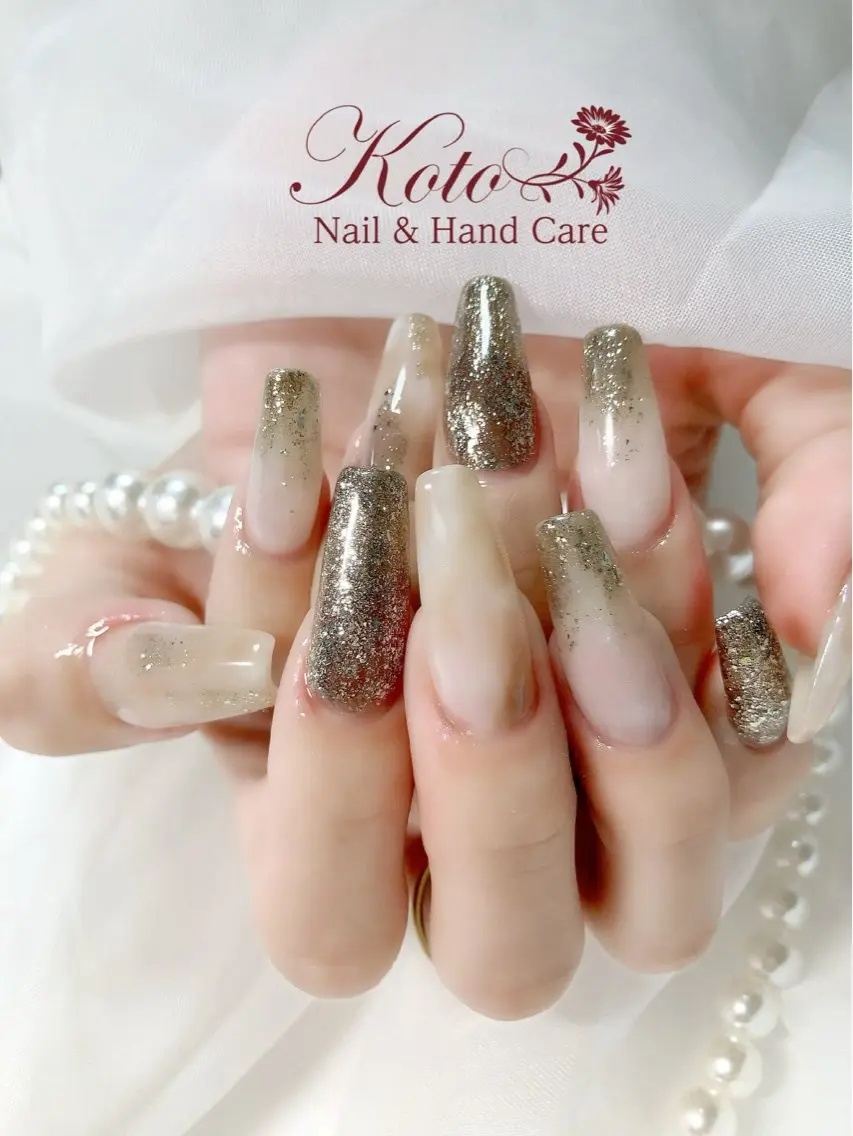 ネイル 長さ出し ジェルネイル 持ち込み ニュアンスネイル 赤色 ハンドネイル Nail Salon KOTOのネイルデザイン