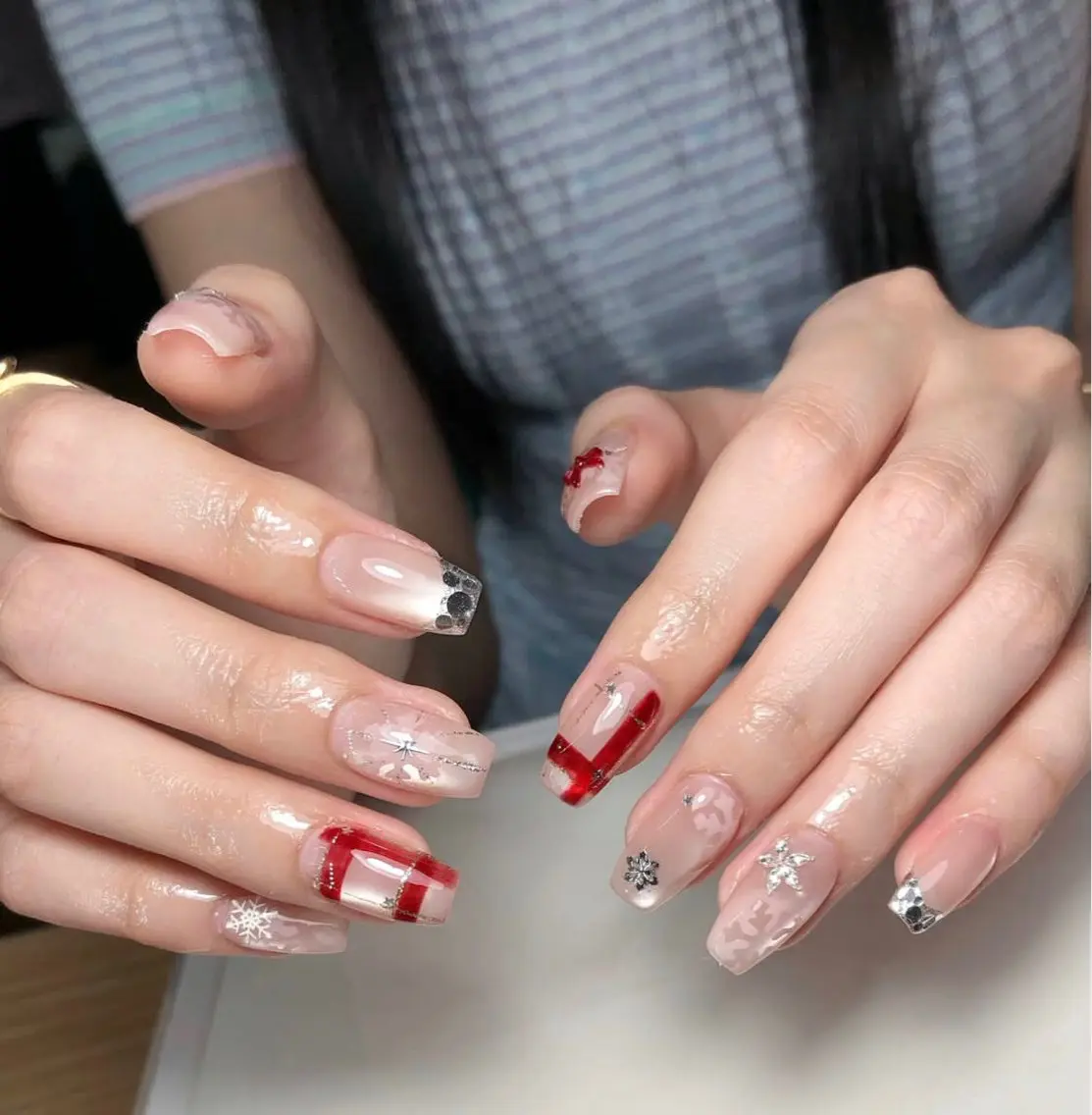 ネイル アートネイル 長さ出し 韓国ネイル ロングネイル スカルプネイル ハンドネイル Lumi de nailsのネイルデザイン