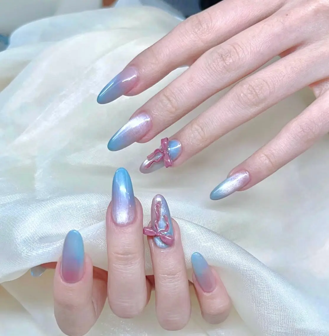 ネイル ハンドネイル 🎀kira 長さだし💗モチ最高のネイルデザイン