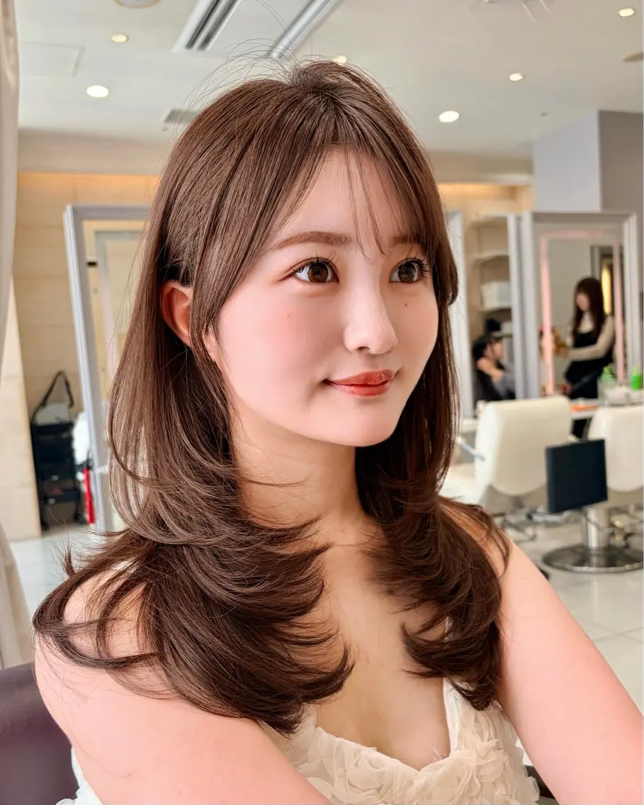 セミロング カット ヘアカラー トリートメント 垢抜けワンカール レイヤー⭐️shunのヘアスタイル