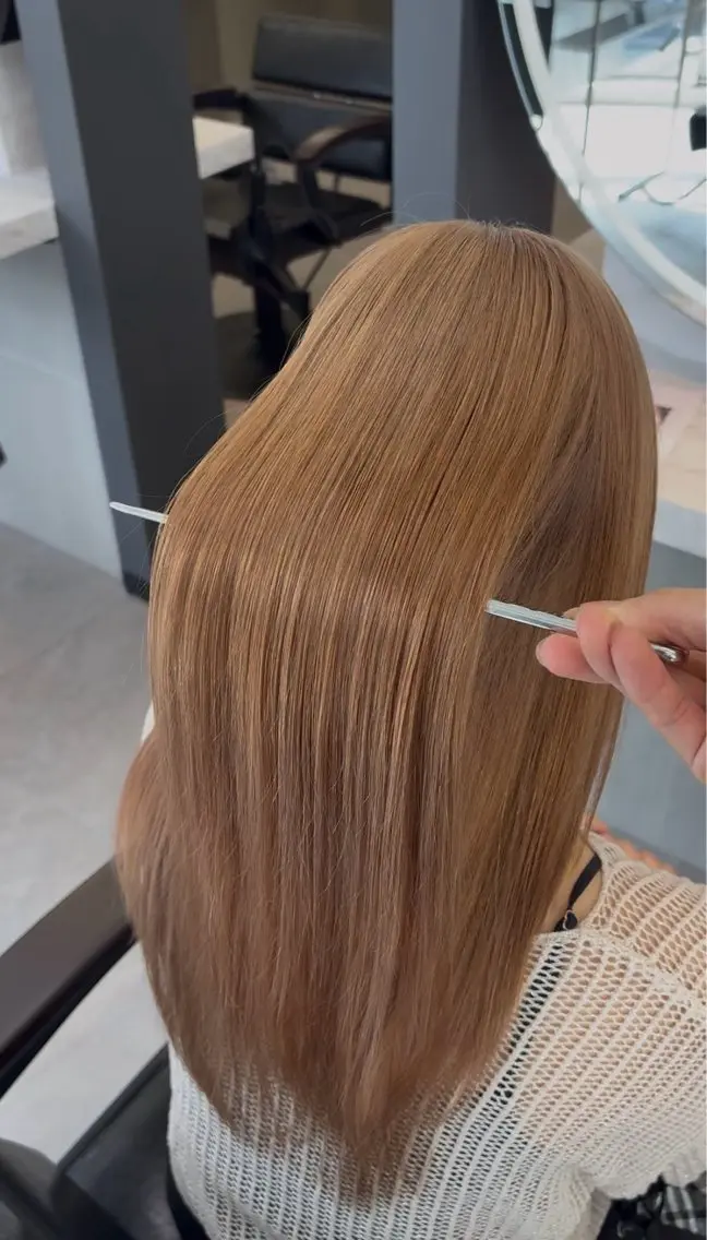 ロング カラー カット ヘアカラー トリートメント 髪質改善⭐️透明感 カラー🤍ゆうが🤍のヘアスタイル