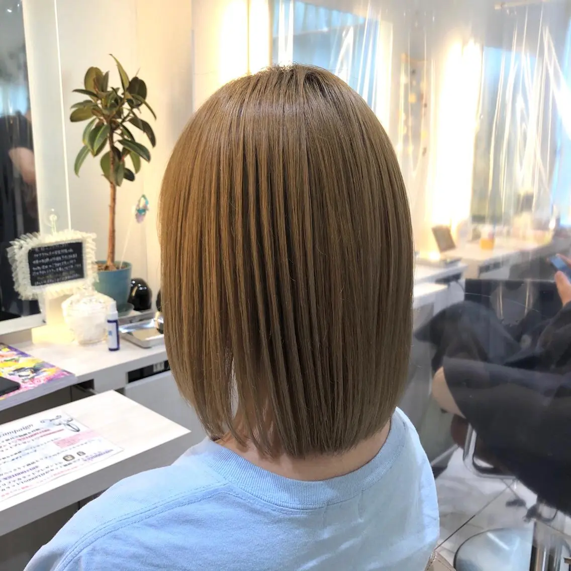 ミディアム パーマ くせ毛 縮毛矯正 安井　昴 💫ブリーチ縮毛矯正のヘアスタイル