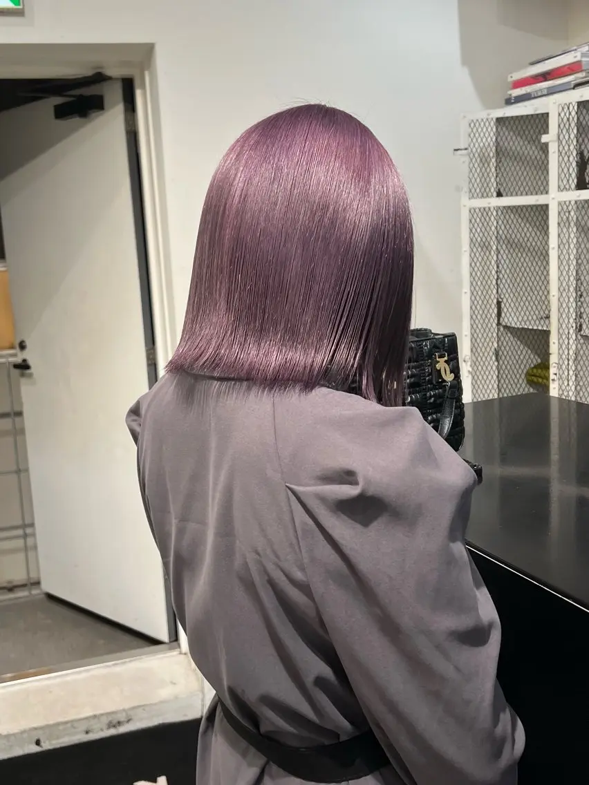セミロング カラー 切りっぱなしボブ ショートボブ ベージュカラー ブリーチ ケアブリーチ カット ヘアカラー トリートメント HARU//原宿🤍 リピート率NO.1のヘアスタイル