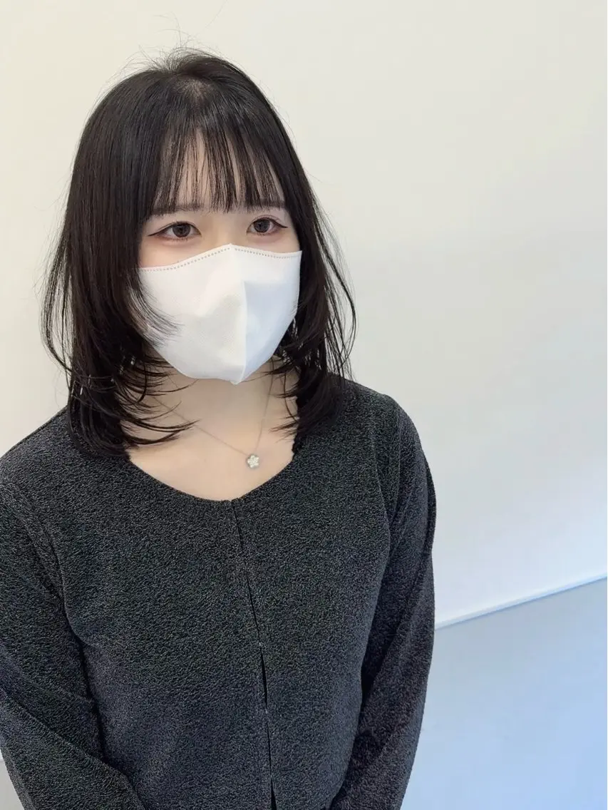 セミロング 韓国風ヘア レイヤーカット トリートメント ワンホンヘア カット 縮毛矯正 トリートメント 韓国ヘア🇰🇷 スズキのヘアスタイル