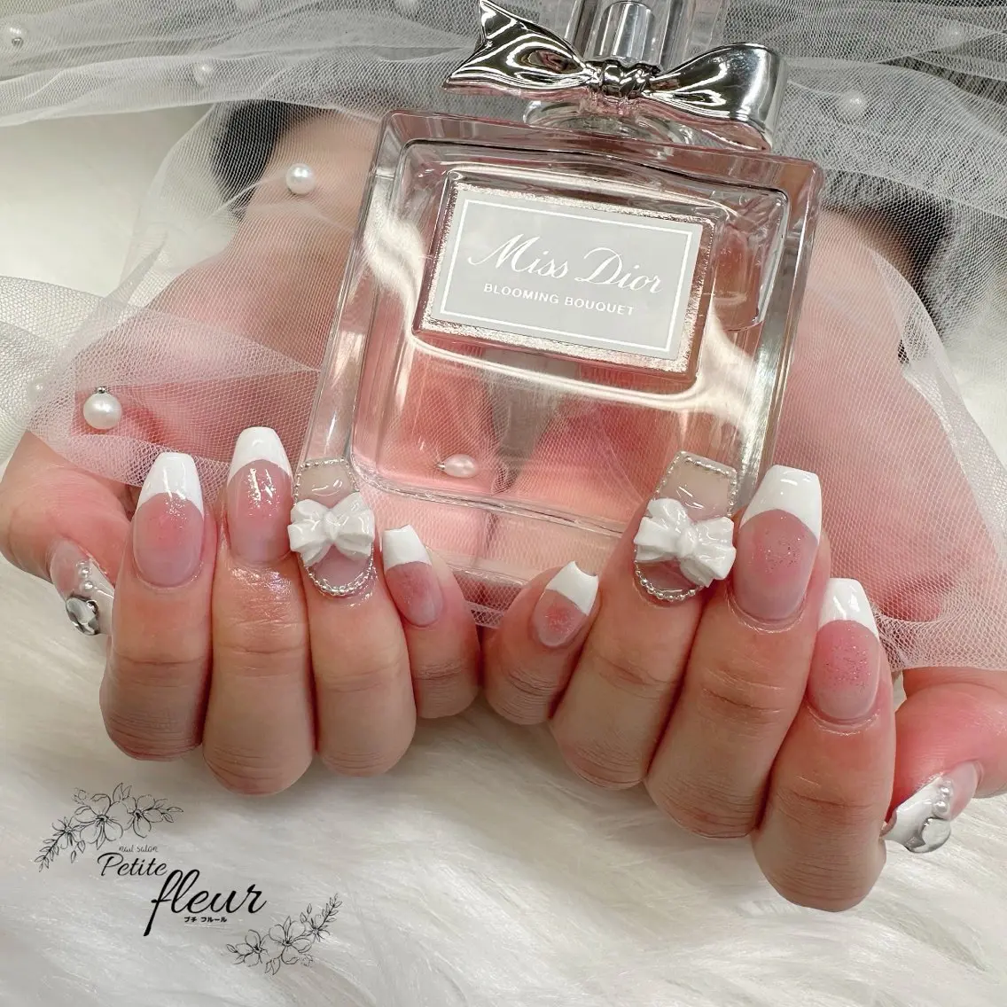 ネイル チークネイル フレンチネイル 持ち込み ❁⃘*。Petite fleur❁⃘*りさのネイルデザイン