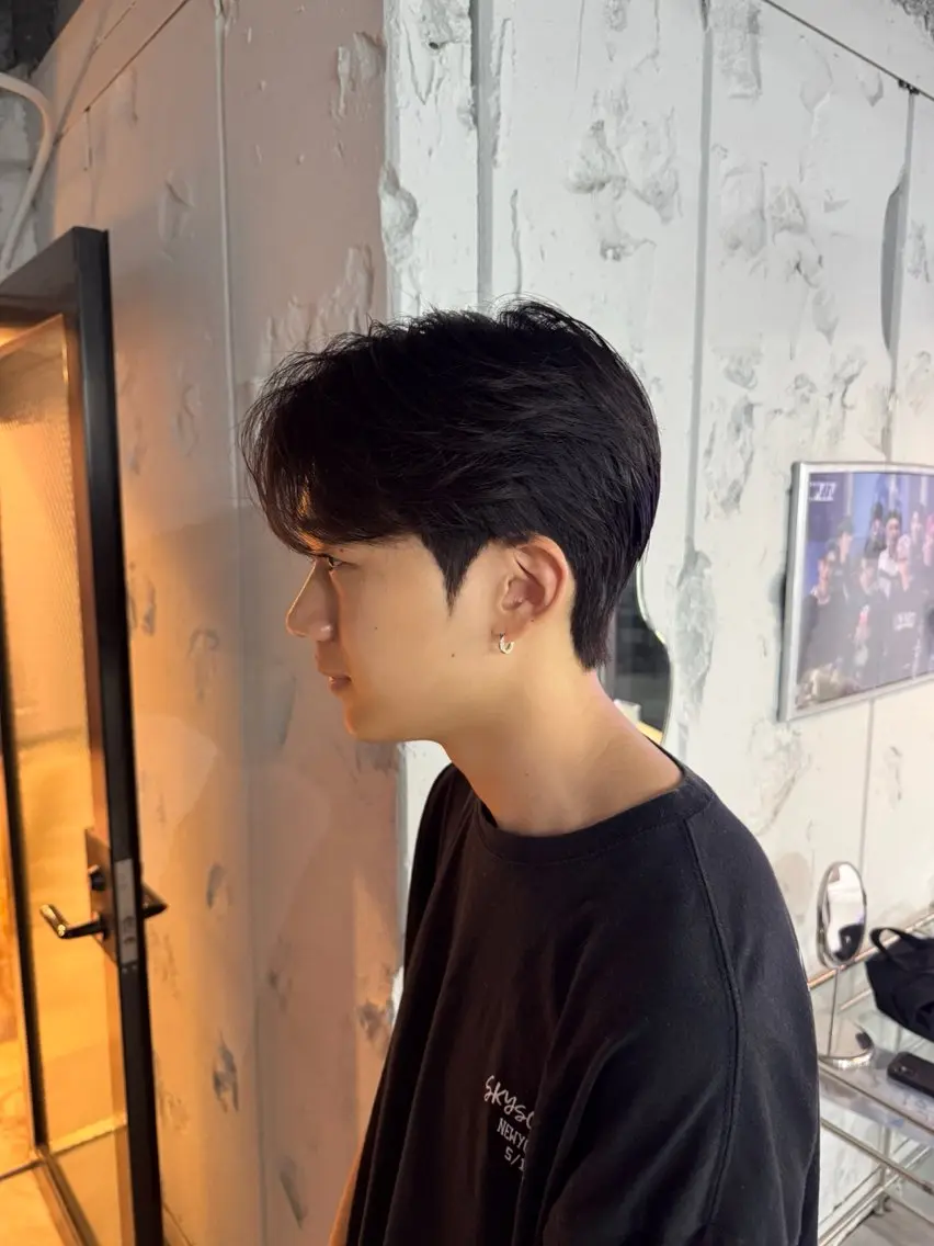 ミディアム ミディアムパーマ くせ毛 韓国風ヘア 縮毛矯正 韓国特化 なおきのヘアスタイル