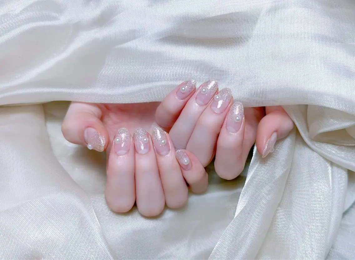 ネイル チークネイル 長さ出し フレンチネイル ジェルネイル 韓国ネイル ハンドネイル Lucky Nail Salon2のネイルデザイン