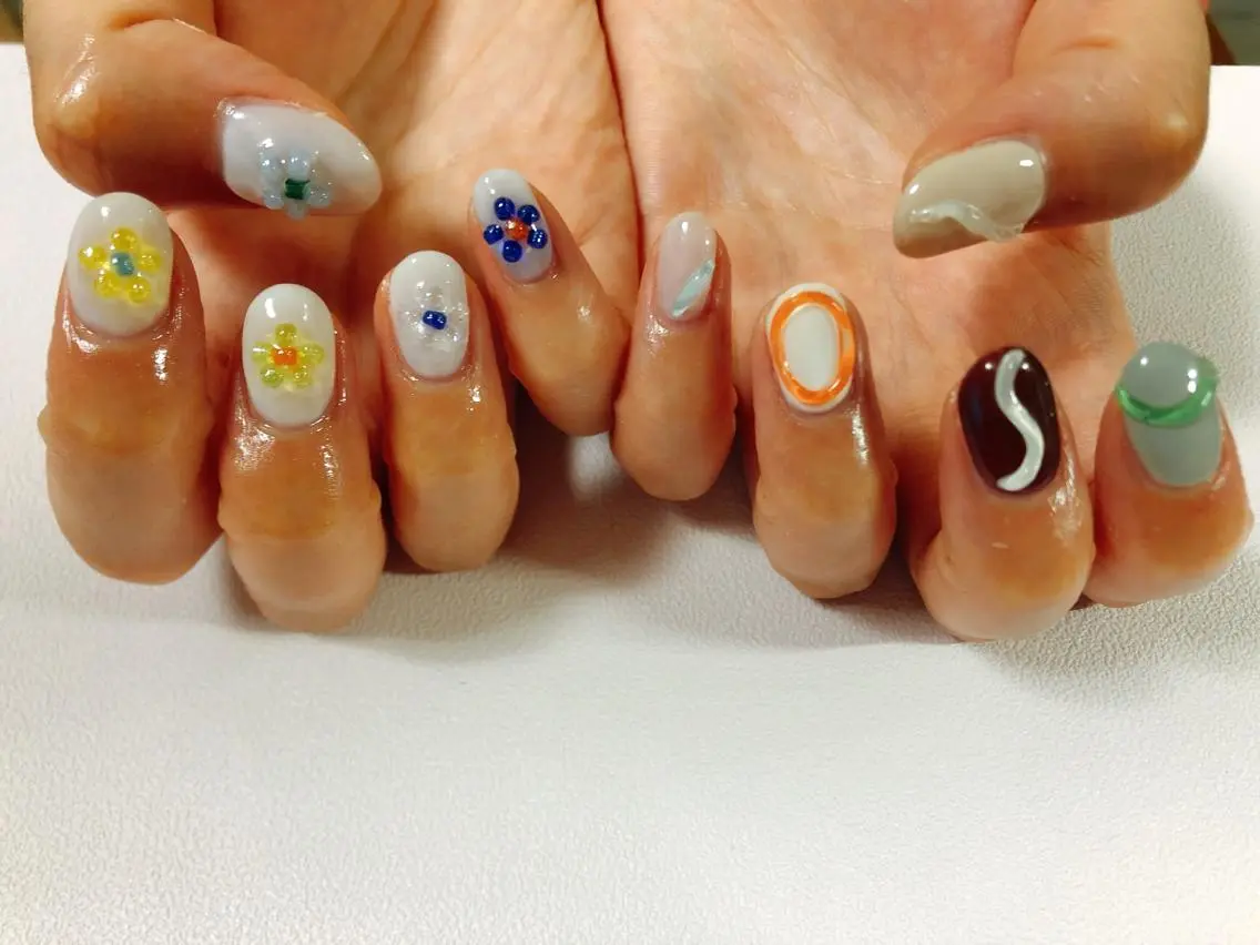 ネイル 持ち込み ぷっくりネイル kiki nail &brow二子玉川のネイルデザイン