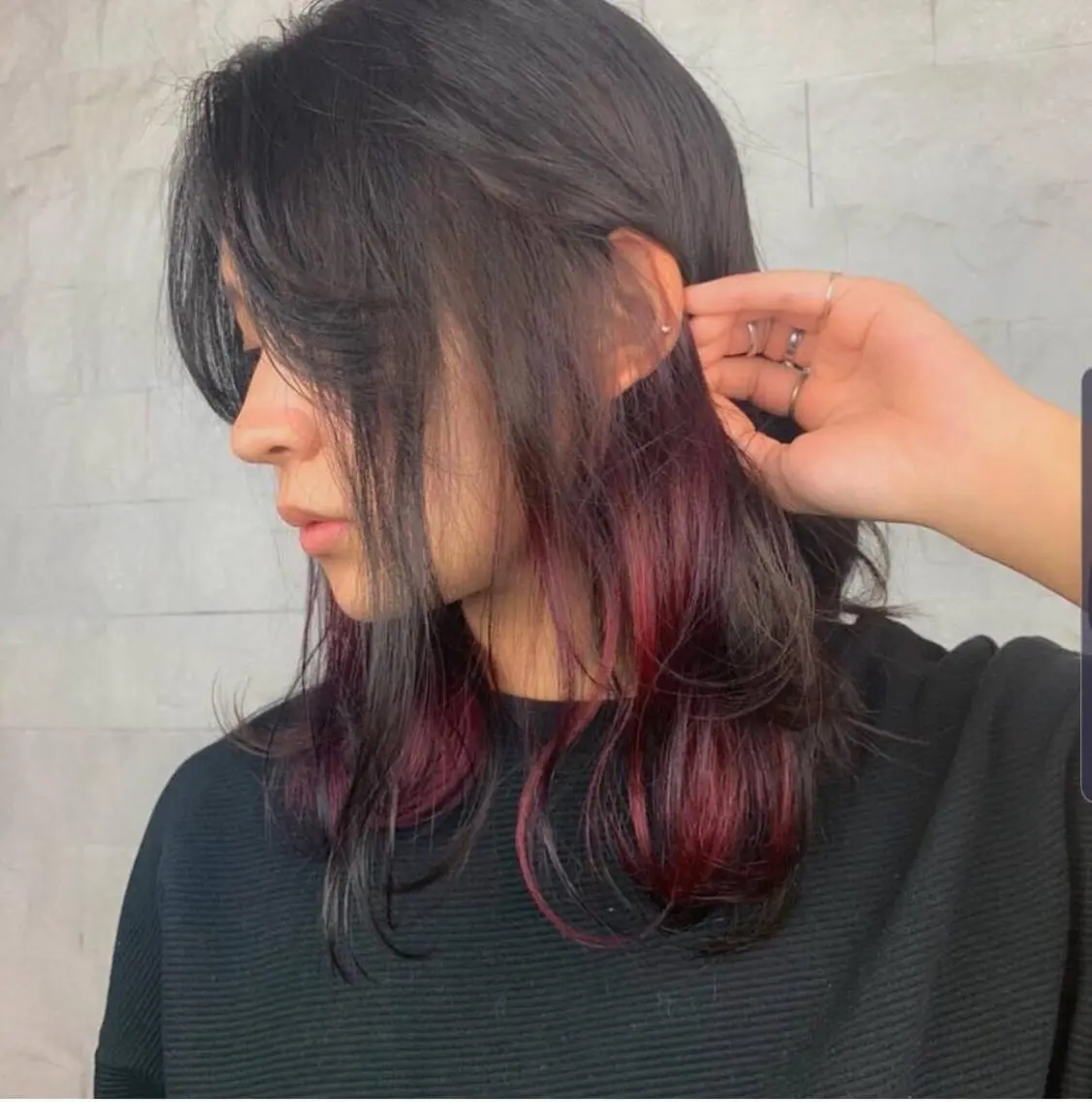 セミロング カラー インナーカラー 美髪ヘア 藤田友輝のヘアスタイル
