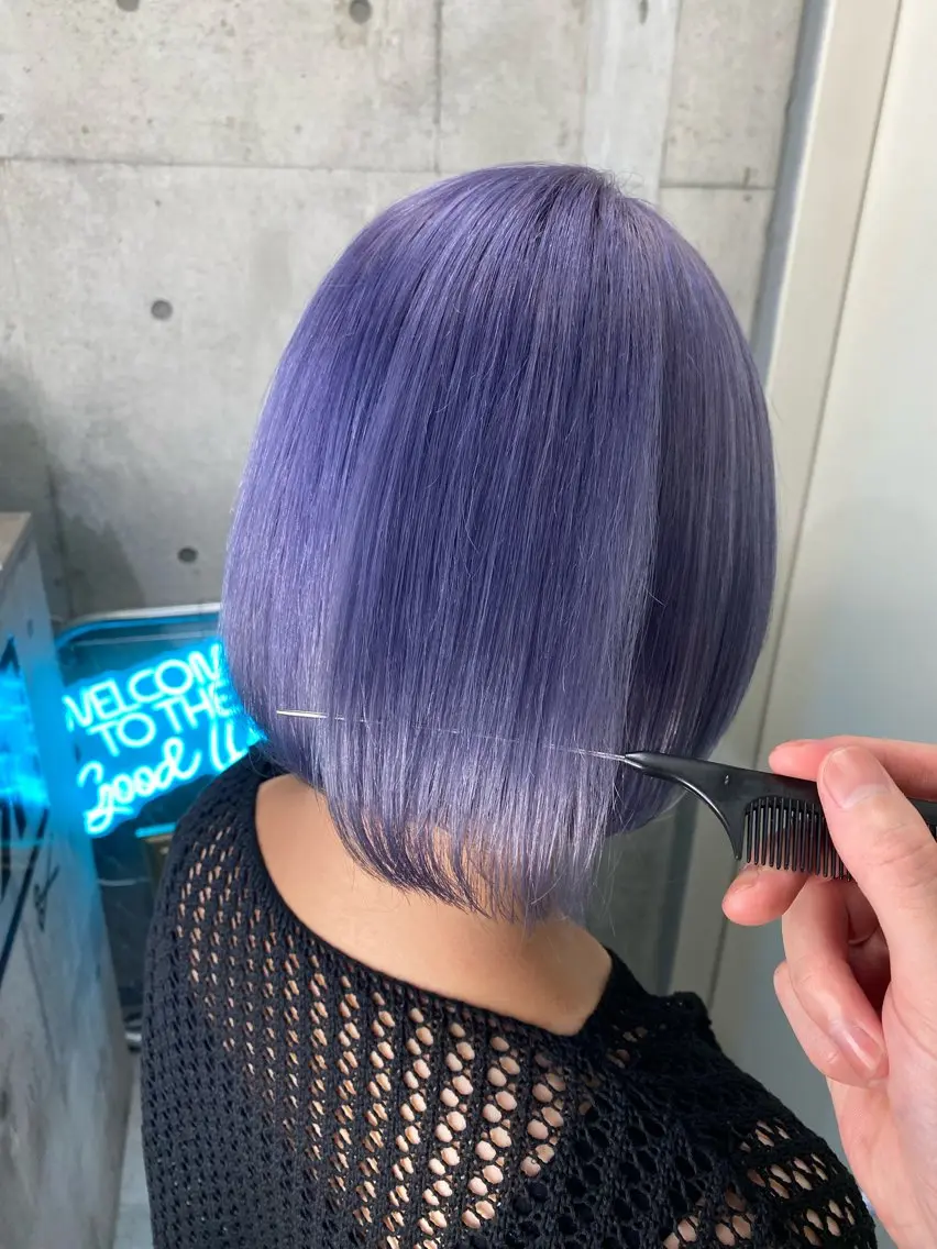 ショート カラー ラベンダーカラー 國分 伸也のヘアスタイル