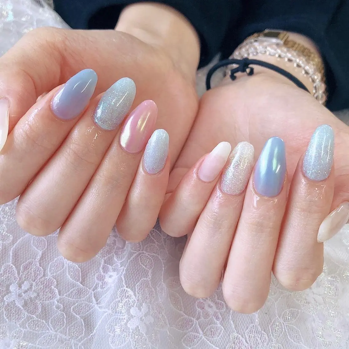ネイル ジェルネイル ガーリー 持ち込み ハンドネイル Nail lieNのネイルデザイン