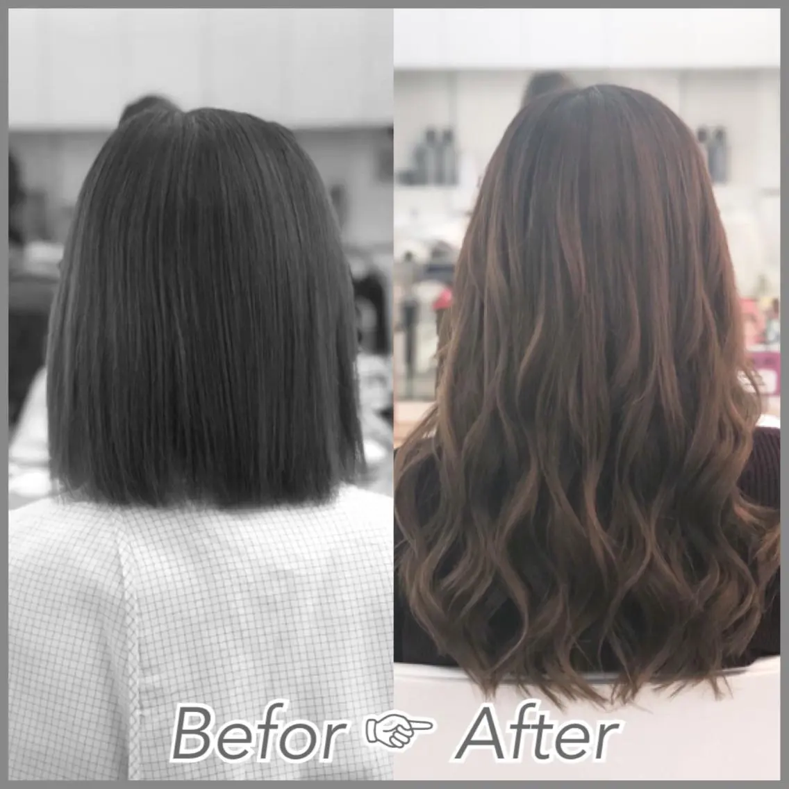 セミロング エクステ エクステ ハイトーン 💭黒崎ハルカのヘアスタイル