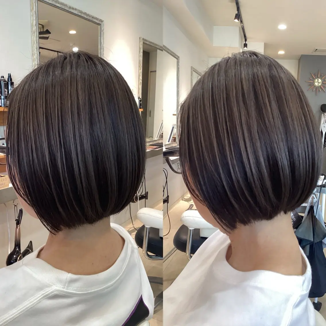 ショート ハイライト トリートメント ヘアカラー hair bonitaのヘアスタイル