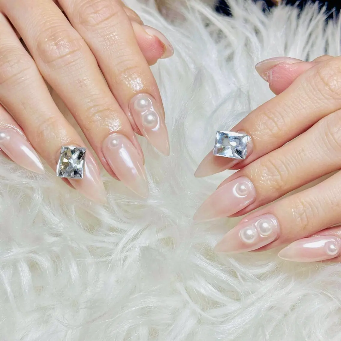 ネイル チークネイル 長さ出し フラッシュネイル フレンチネイル グラデーション AN NAIL SALONのネイルデザイン
