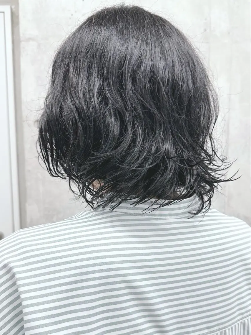 ミディアム パーマ ボブ/ゆるふわ ボブパーマ/とういのヘアスタイル