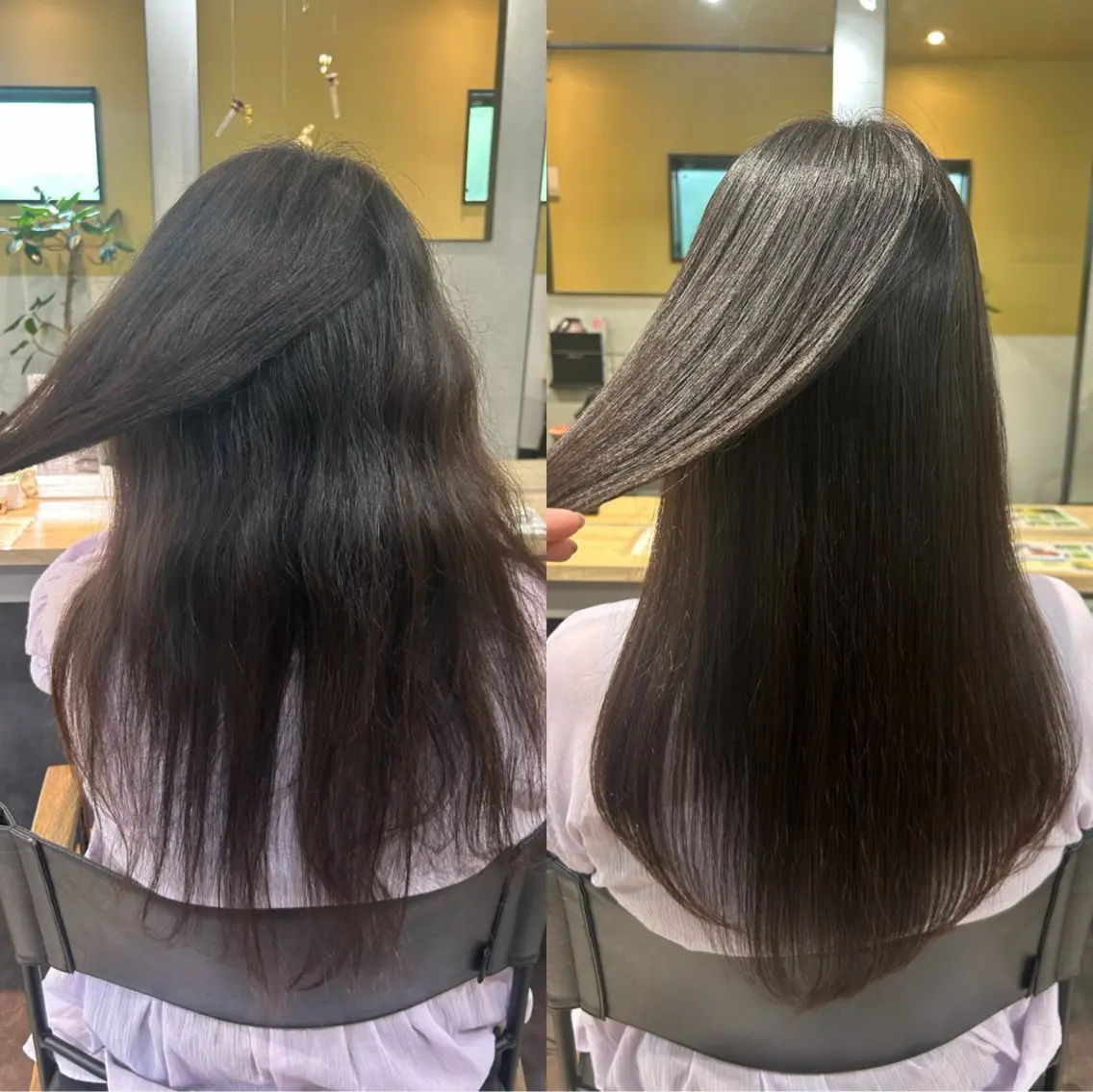 ロング パーマ 髪質改善 ストレートパーマ カット 縮毛矯正 トリートメント hubhair レイヤー/透明感のヘアスタイル