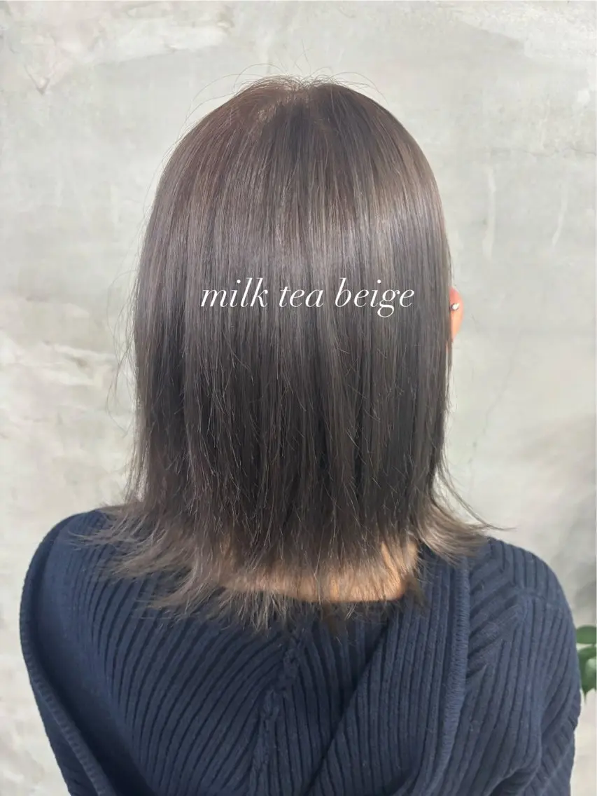 ミディアム カラー ベージュカラー ミルクティーベージュ ✨透明感艶カラー ✨💍Yuri💍のヘアスタイル