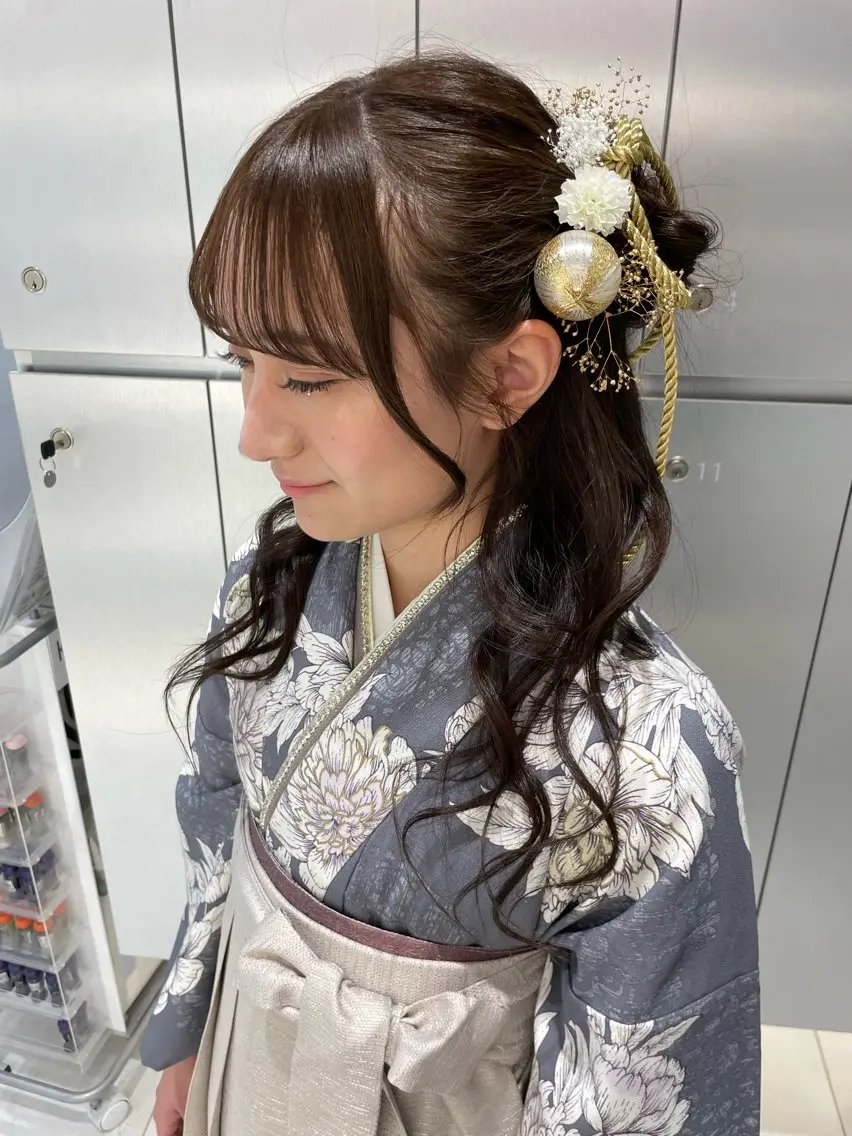 【早朝🆗❤】袴着付け🎓+ヘアセット🎀卒業式などに✨✨補足説明を必ずお読みください❣の写真