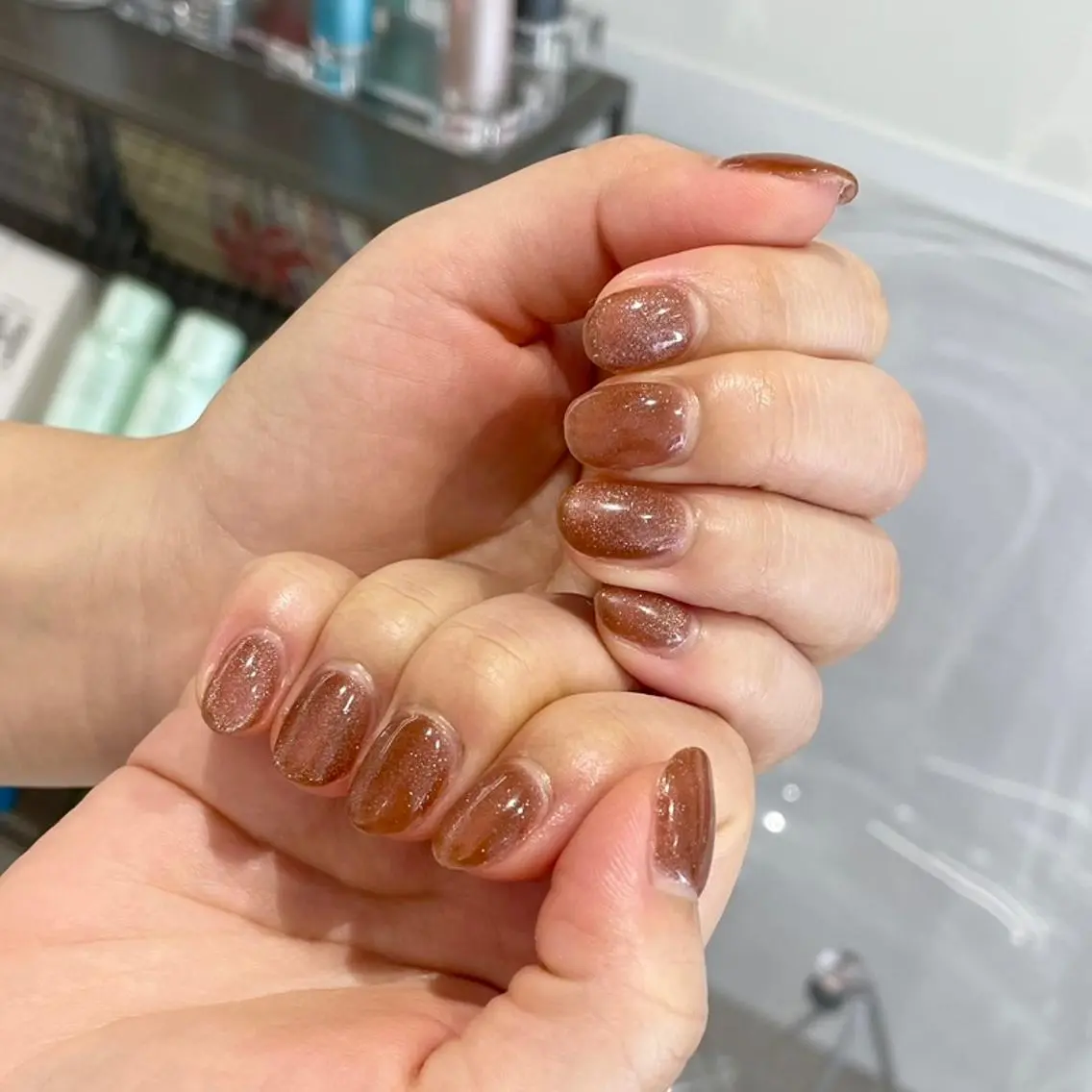 ミディアム カラー パーマ ヘアアレンジ メンズ キッズ ネイル マツエク・マツパ アイブロウ マグネットネイル mona/ ストレートスタイル✨のヘアスタイル