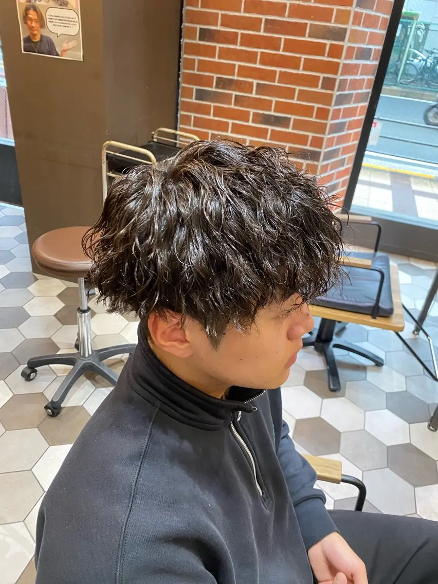 ショート パーマ メンズ カット パーマ 大阪/メンズパーマ /海外風/江﨑翔のヘアスタイル