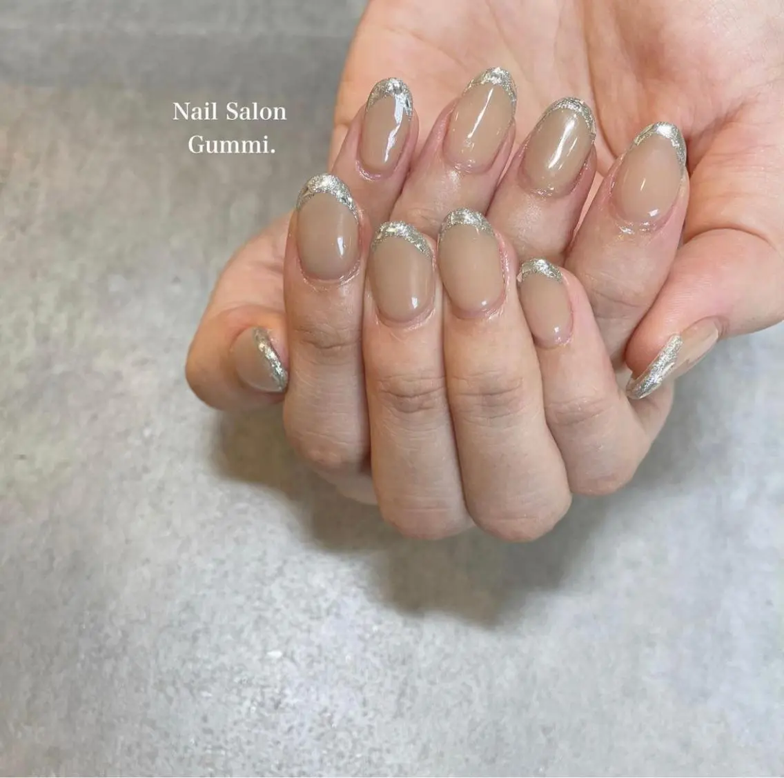 ネイル フレンチネイル ガラスフレンチ Nail Salon Gummi.のネイルデザイン