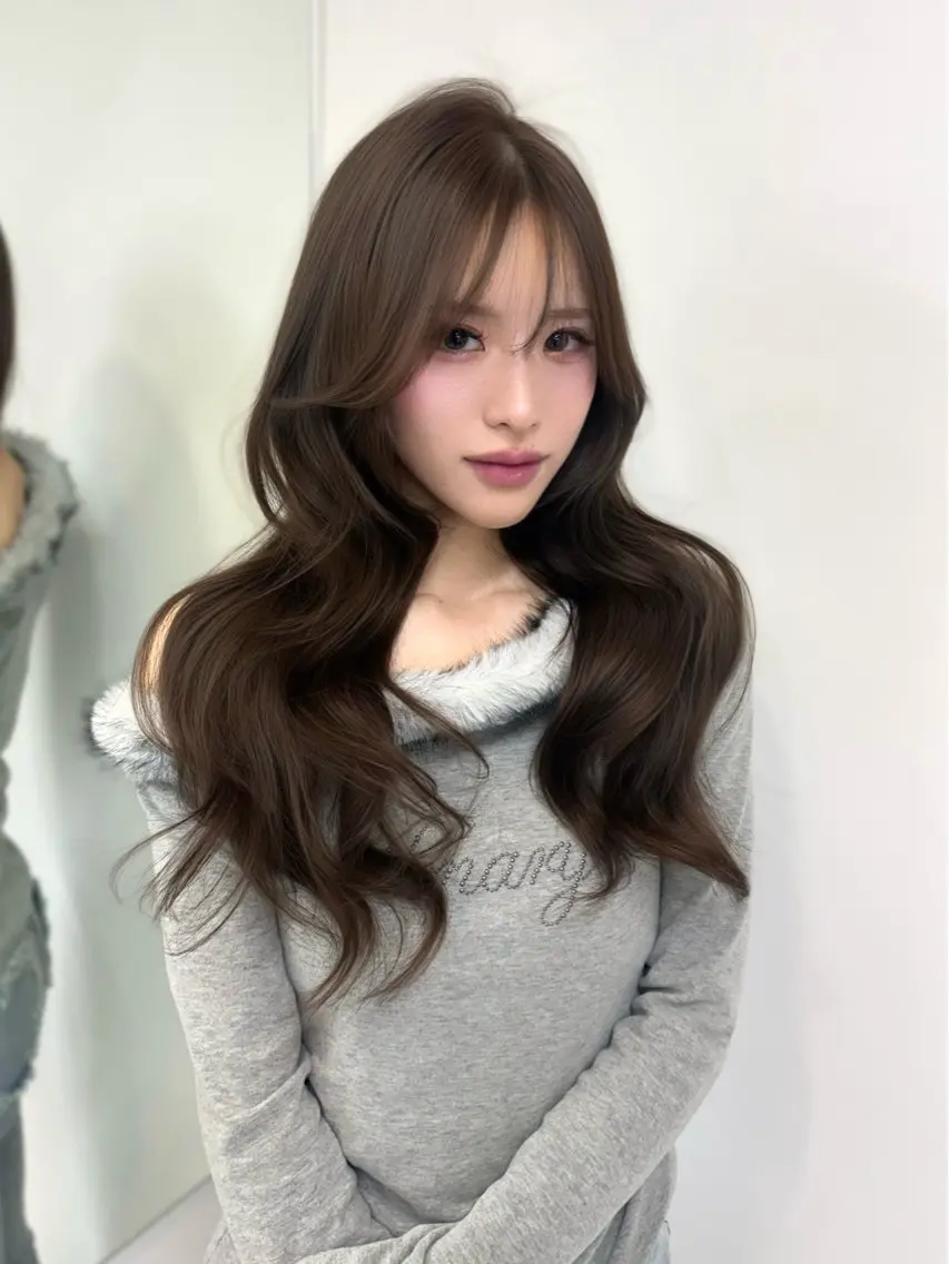 ロング カラー ワンホンヘア 🤍𝑀𝐼𝐻𝑂のヘアスタイル
