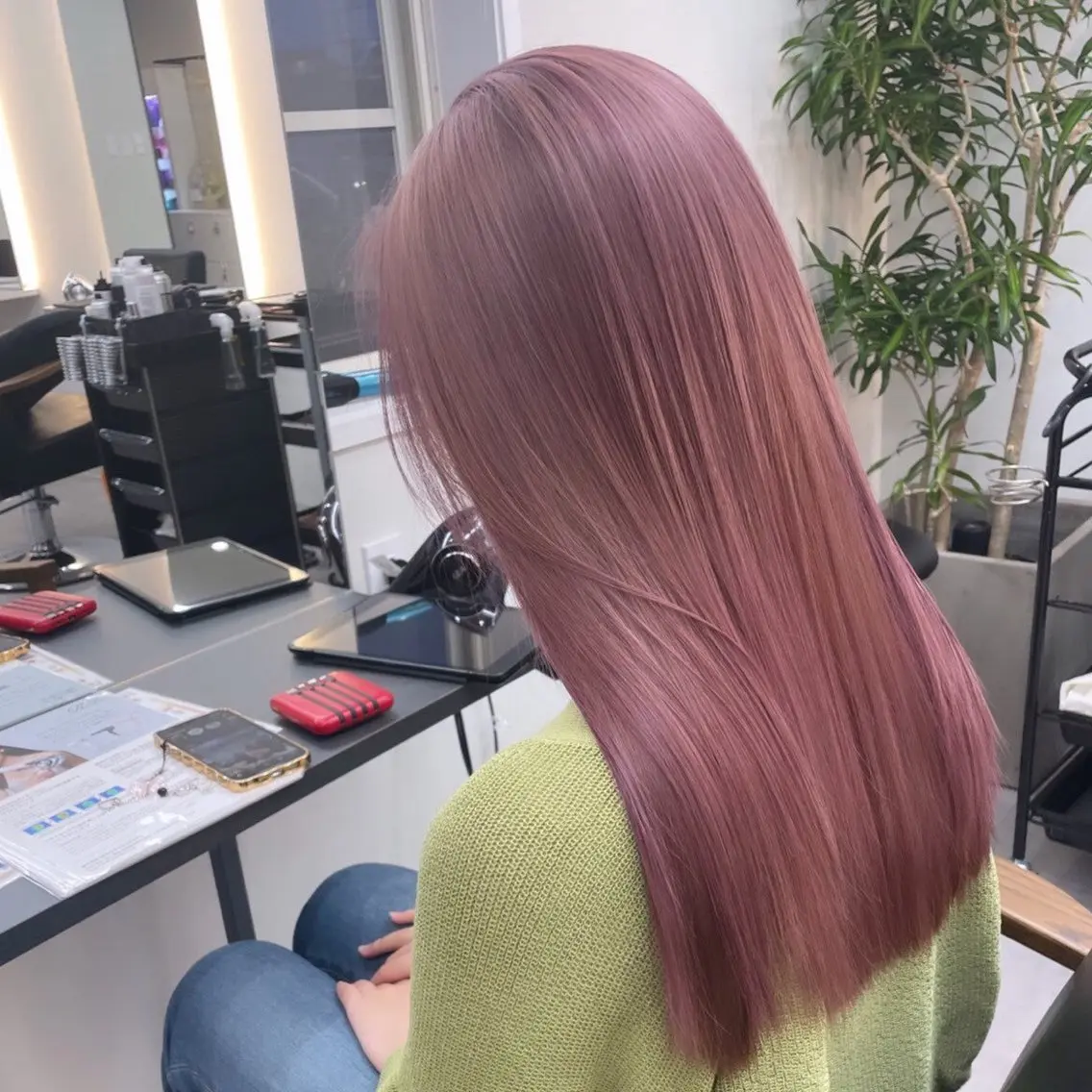 ロング カラー カット ヘアカラー トリートメント RIENS xreaのヘアスタイル