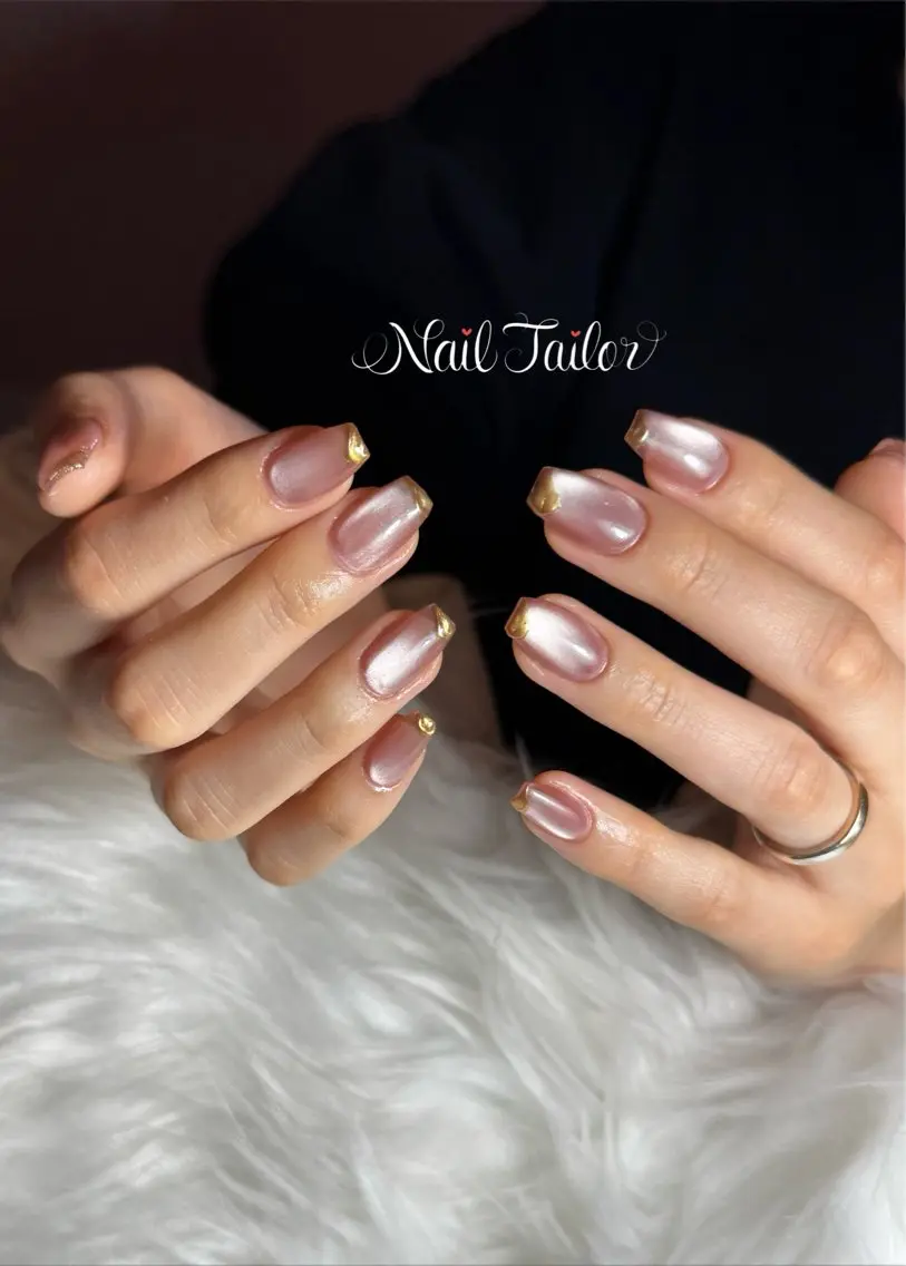 ネイル 長さ出し キラキラネイル マグネットネイル ミラーネイル ニュアンスネイル ハンドネイル NailTailor ネイルテイラーのネイルデザイン