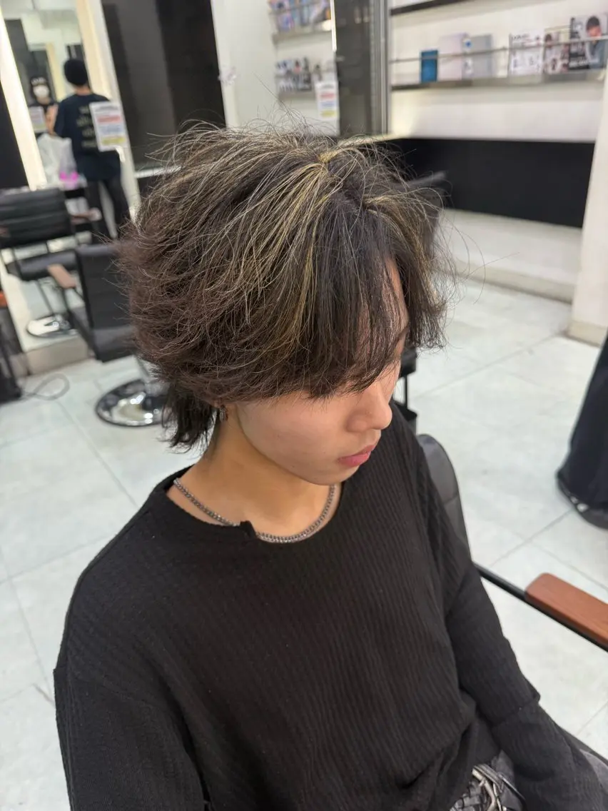 カラー メンズ センターパート メンズメッシュ メッシュ メンズカット/ 静岡メンズ/ひよりのヘアスタイル