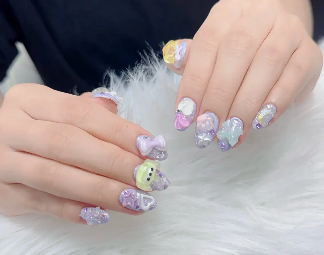 ネイル チークネイル 長さ出し フラッシュネイル フレンチネイル グラデーション ハンドネイル Lenie Nail Salonのネイルデザイン