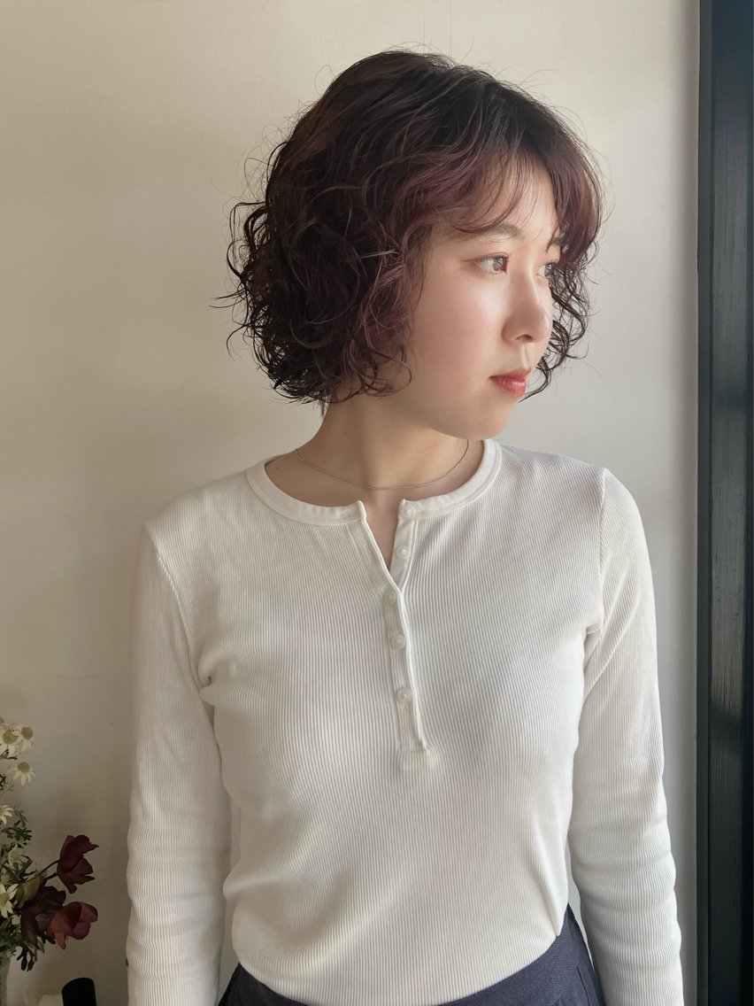 ショート パーマ ボブ ショートヘア ニュアンスパーマ カット パーマ 川間 将彦のヘアスタイル