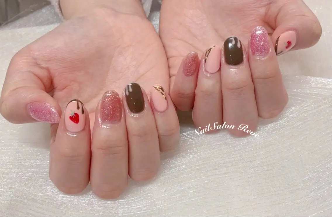 ネイル アートネイル バレンタイン ハンドネイル NailSalon Reveのネイルデザイン