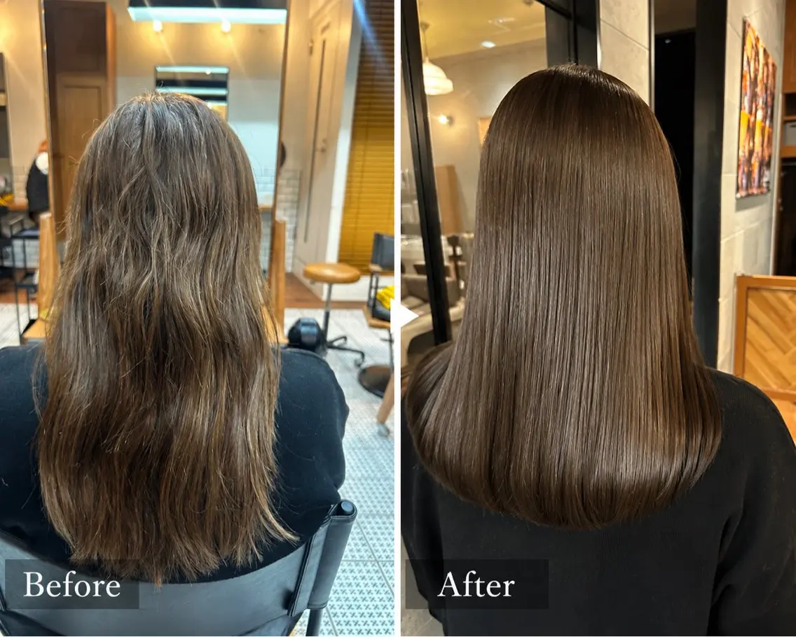 セミロング 縮毛矯正 🪞ツヤ髪No1🪞 まなのヘアスタイル