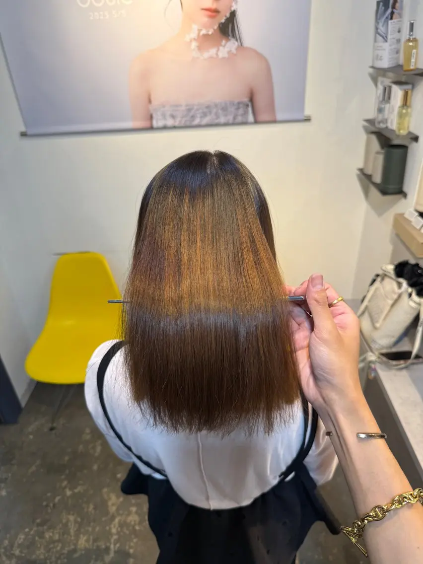 ミディアム カット ヘアカラー トリートメント 縮毛矯正/レイヤー カット⭐️SHOTAのヘアスタイル