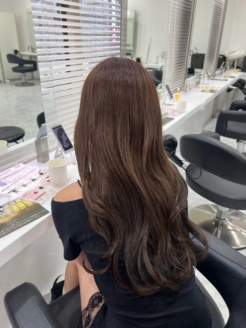 ロング ヘアカラー ブリーチありorなし 暖色カラー🎀セナのヘアスタイル
