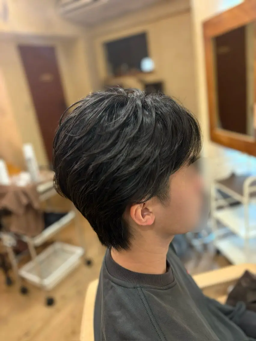 ショート カット パーマ 柘植 雅大のヘアスタイル