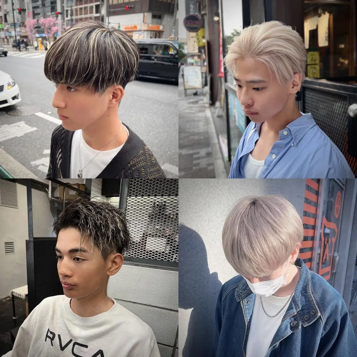 メンズ メンズハイライト メンズハイトーン カット ヘアカラー トリートメント メンズ特化/パーマ/ メッシュ/竜成のヘアスタイル