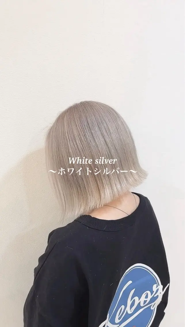 ショート カラー ブリーチ シルバー ホワイトシルバー カット ヘアカラー カラー職人 なかもと たつひろのヘアスタイル