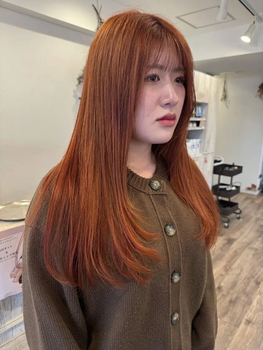 ロング カラー オレンジ ヘアカラー m ā l o.🌷 サカモトマイコのヘアスタイル