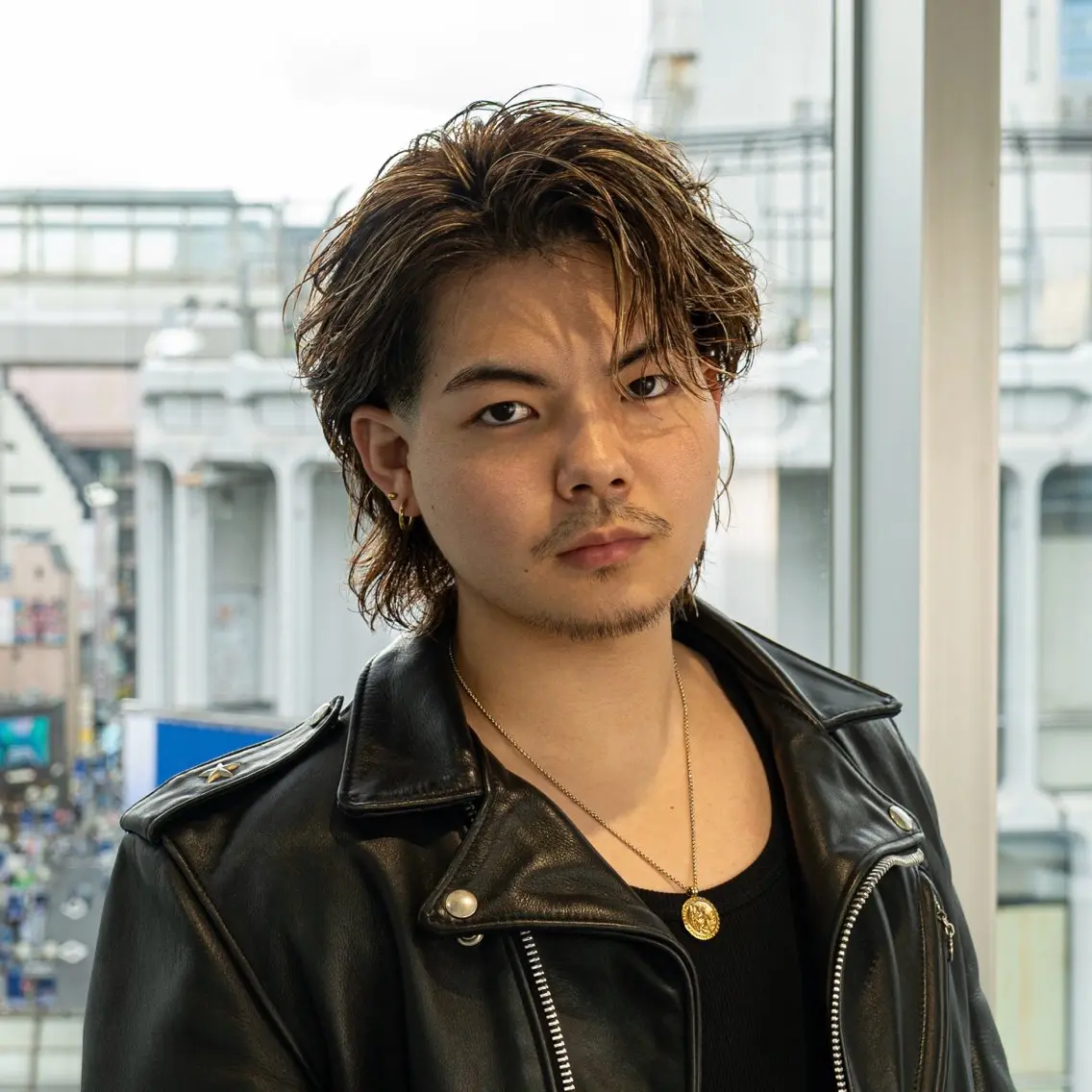 ミディアム パーマ 山口 琢也のヘアスタイル
