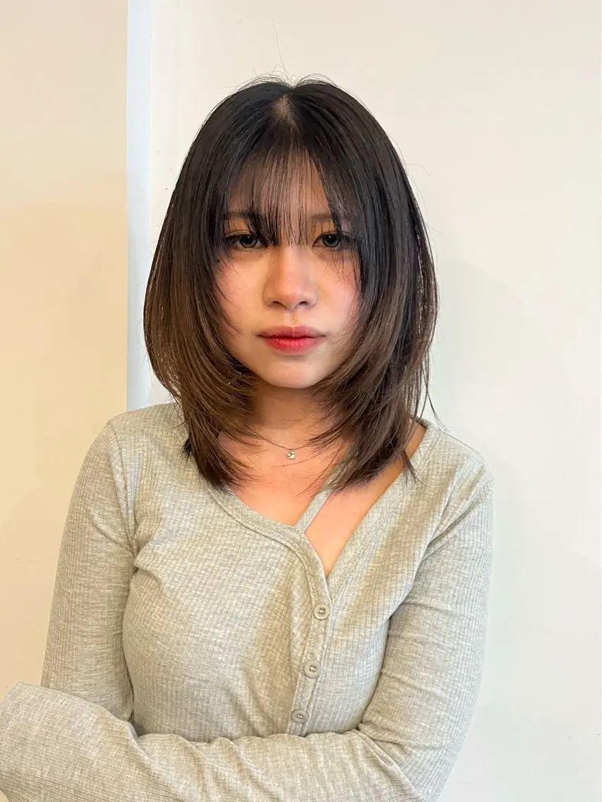 ミディアム 🟣niw SHUNNA🟣のヘアスタイル