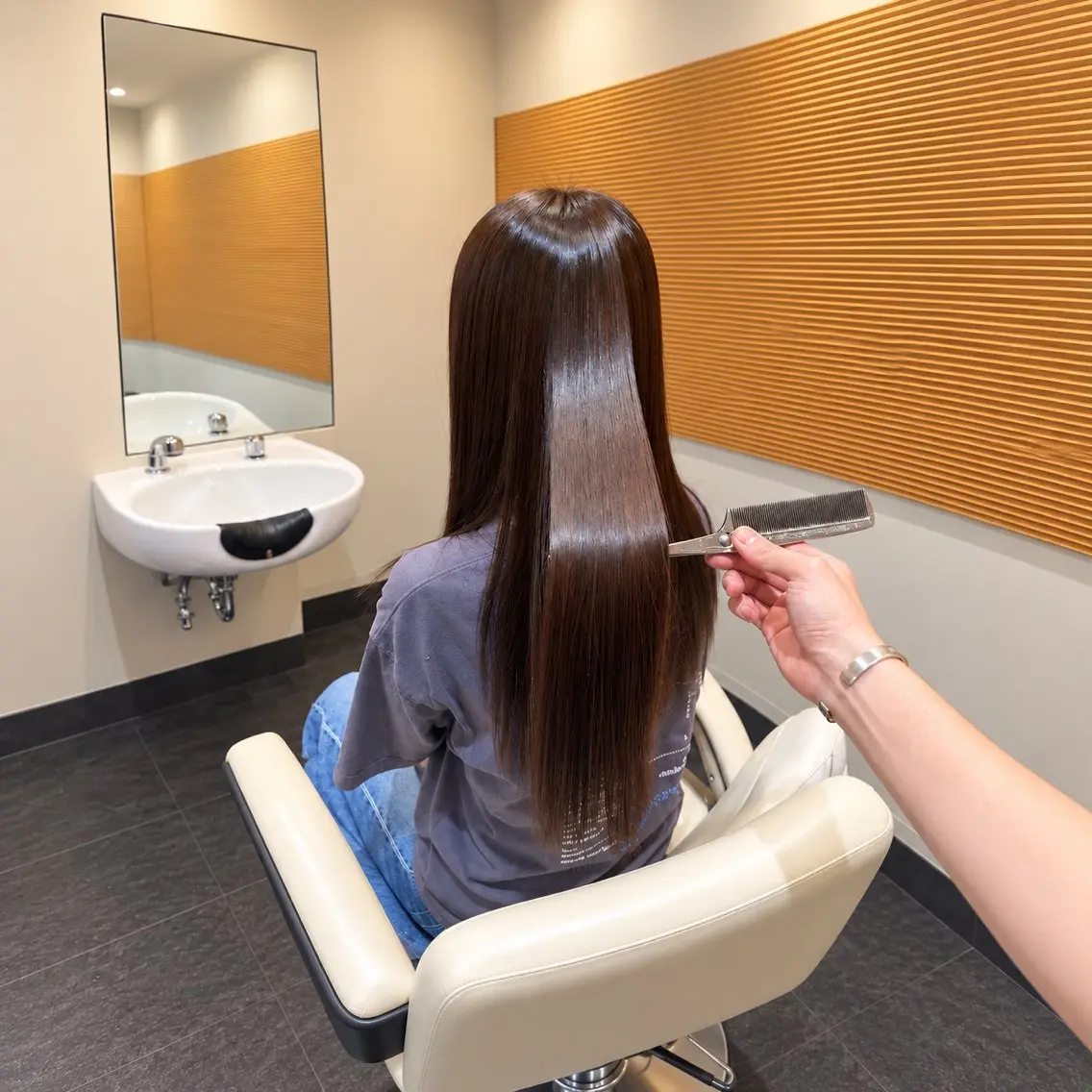 ロング 縮毛矯正 トリートメント カット ヘアカラー 縮毛矯正 トリートメント 美髪縮毛矯正専門 ✨be:up✨のヘアスタイル