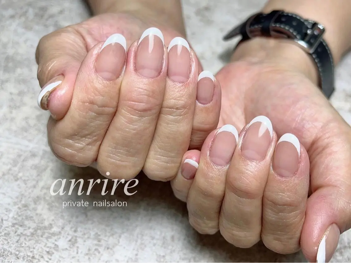 ネイル フレンチネイル ジェルネイル オフィスネイル パラジェル シンプルネイル nailsalon anrireのネイルデザイン