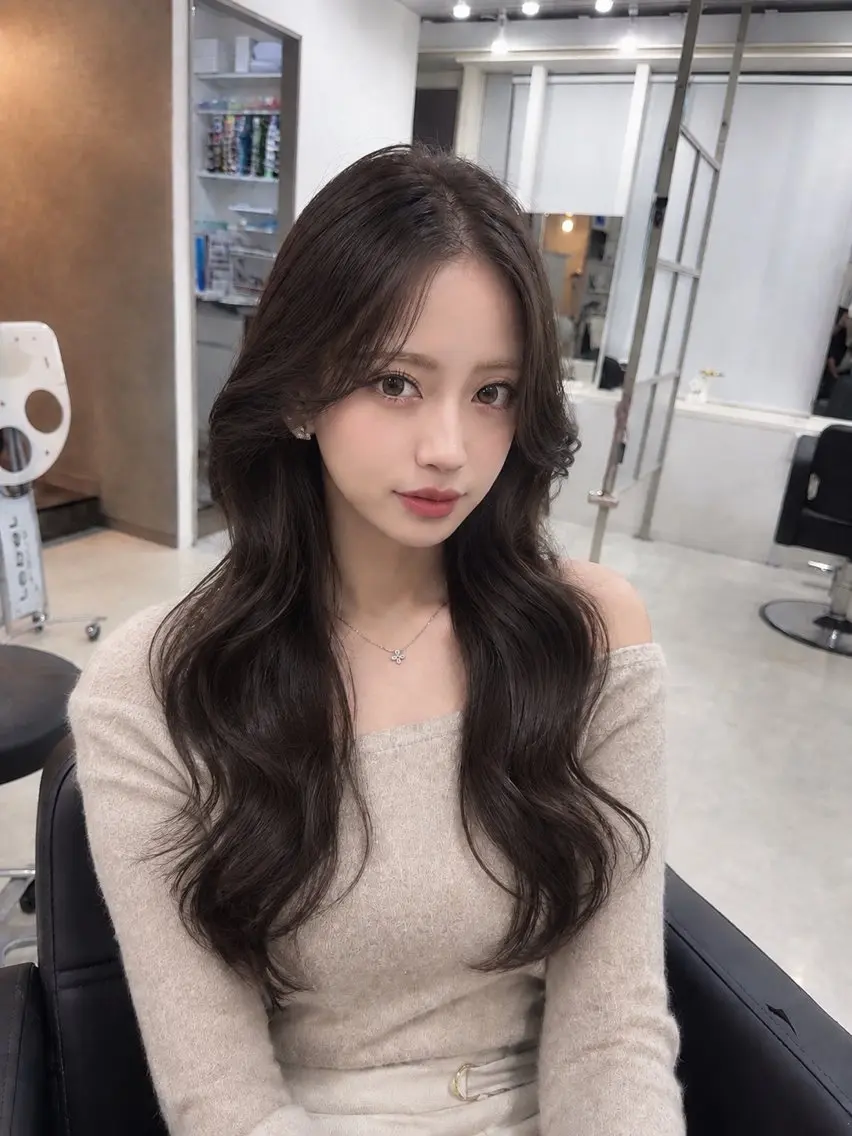 ロング 髪質改善 カット ヘアカラー トリートメント ヘアセット MAHO/透明感カラ ー/髪質改善🍒のヘアスタイル