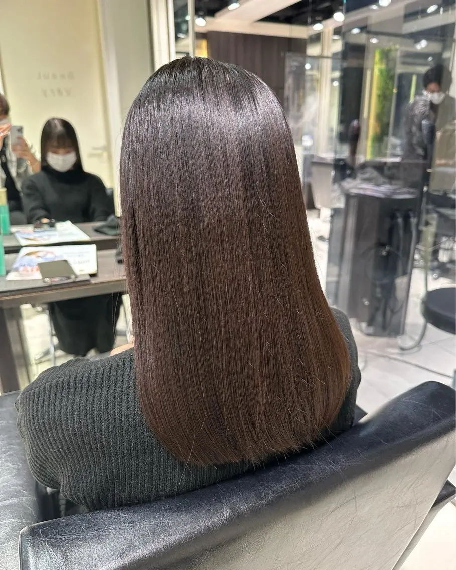 ロング カラー カット 縮毛矯正 盛れるピンクカラー 🎀スパ みき🎀のヘアスタイル