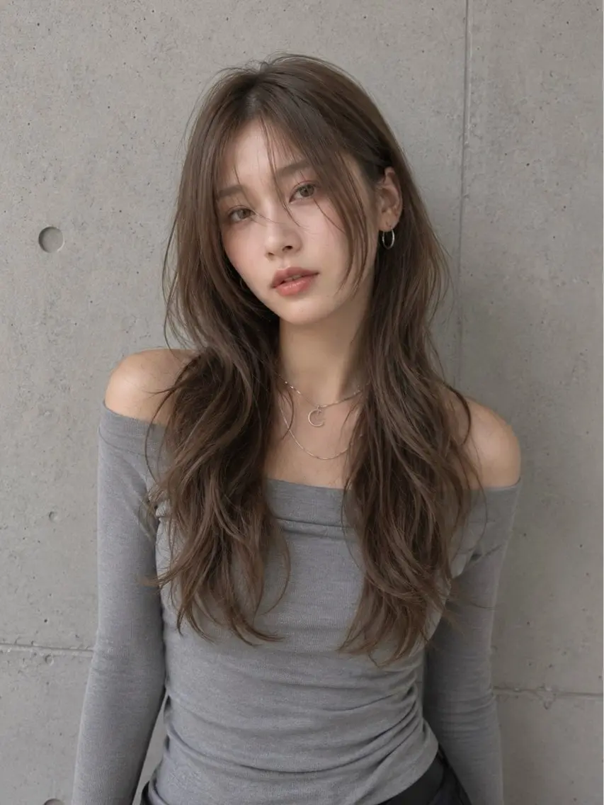 ロング カラー ショートボブ アッシュ アッシュグレー バレイヤージュ ミストバング カット ヘアカラー トリートメント ウルフカット 811 大阪梅田 ウルフのヘアスタイル