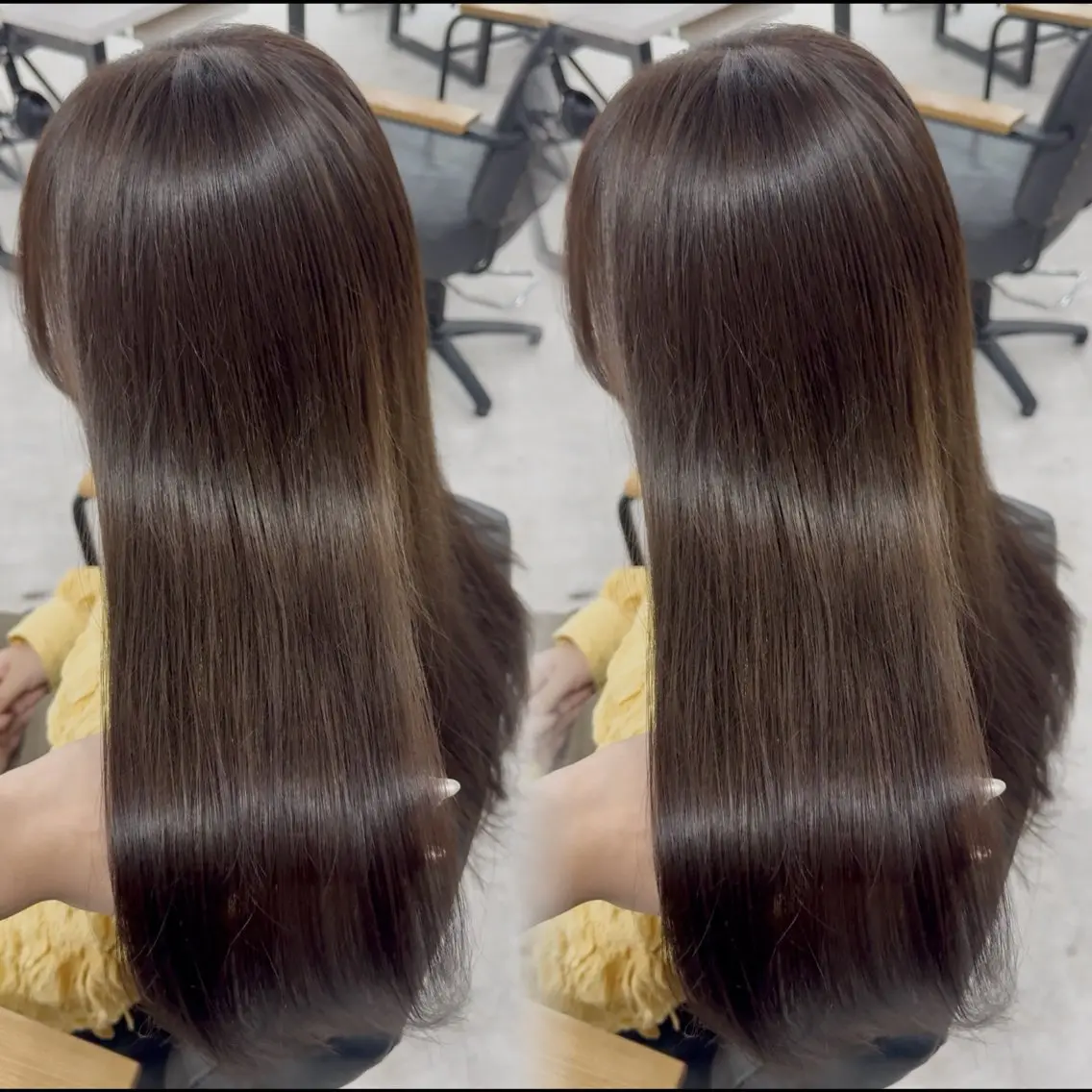 ロング カラー アッシュ アッシュブラウン ベージュカラー 黒髪 ブリーチ カット ヘアカラー トリートメント 赤み無し柔らかカラー 【梅田】madokaのヘアスタイル